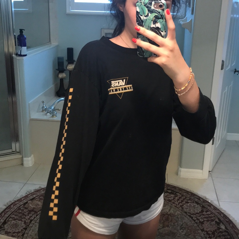 black and yellow vans long sleeve shirt